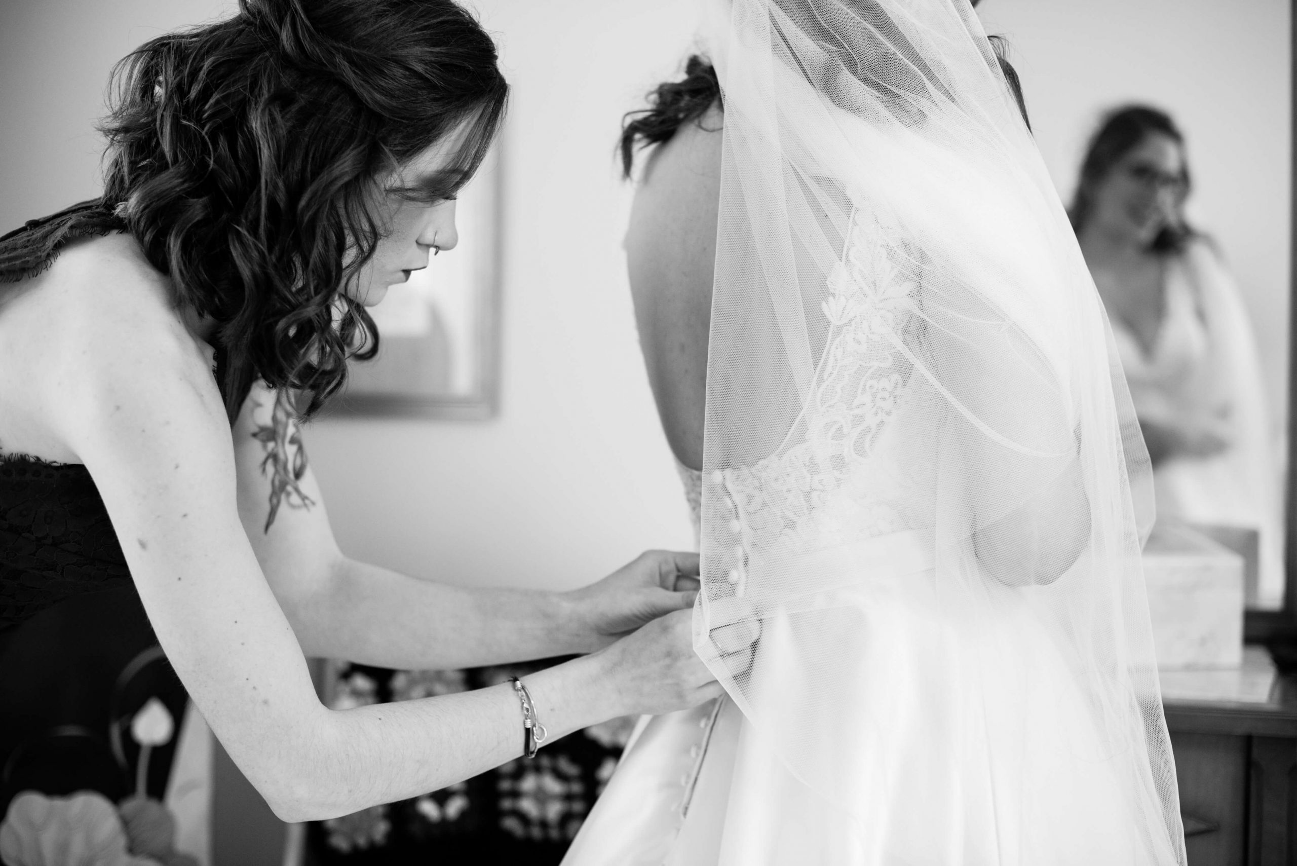 pre ceremony bride getting ready