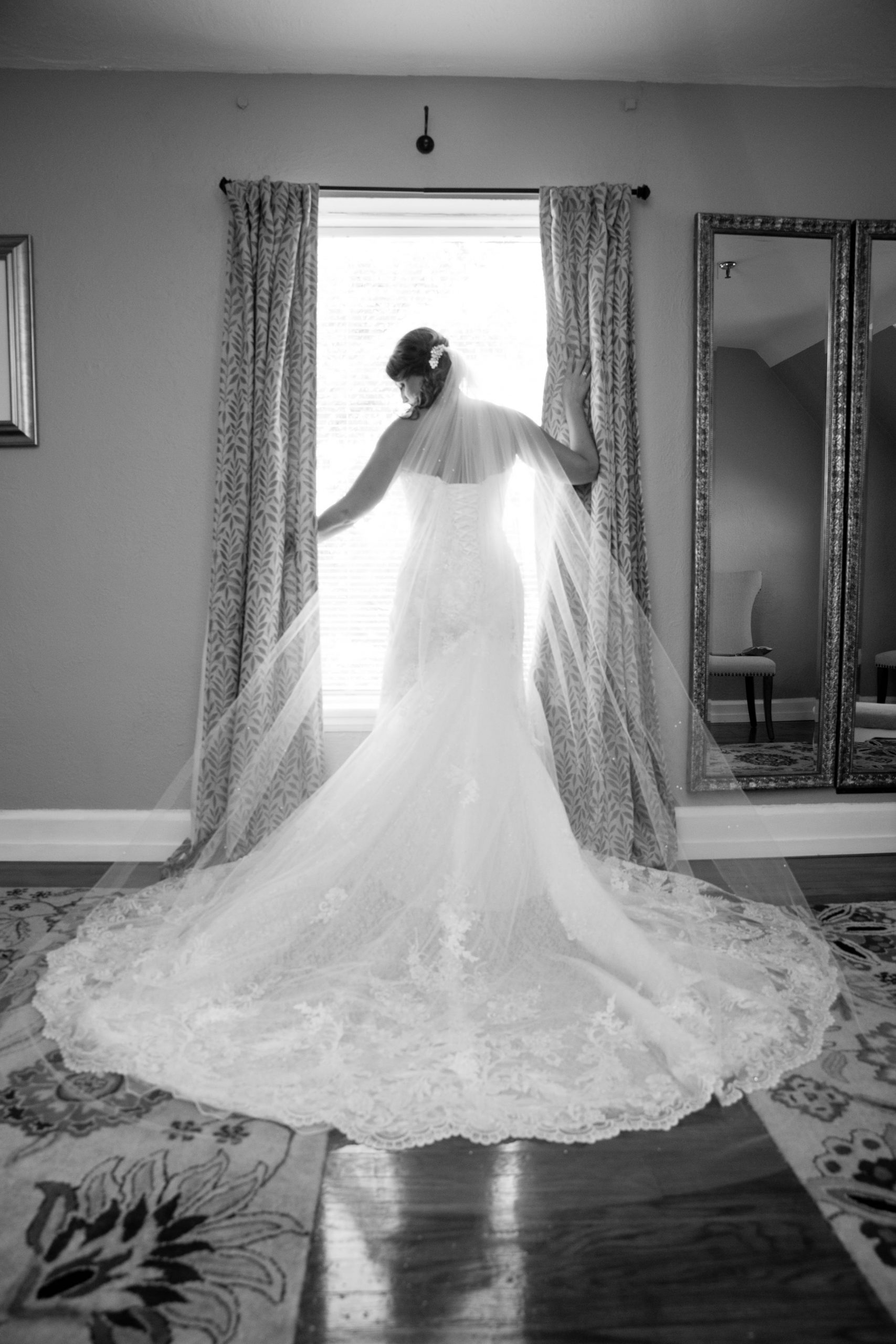 bride portrait showing dress details pre-ceremony