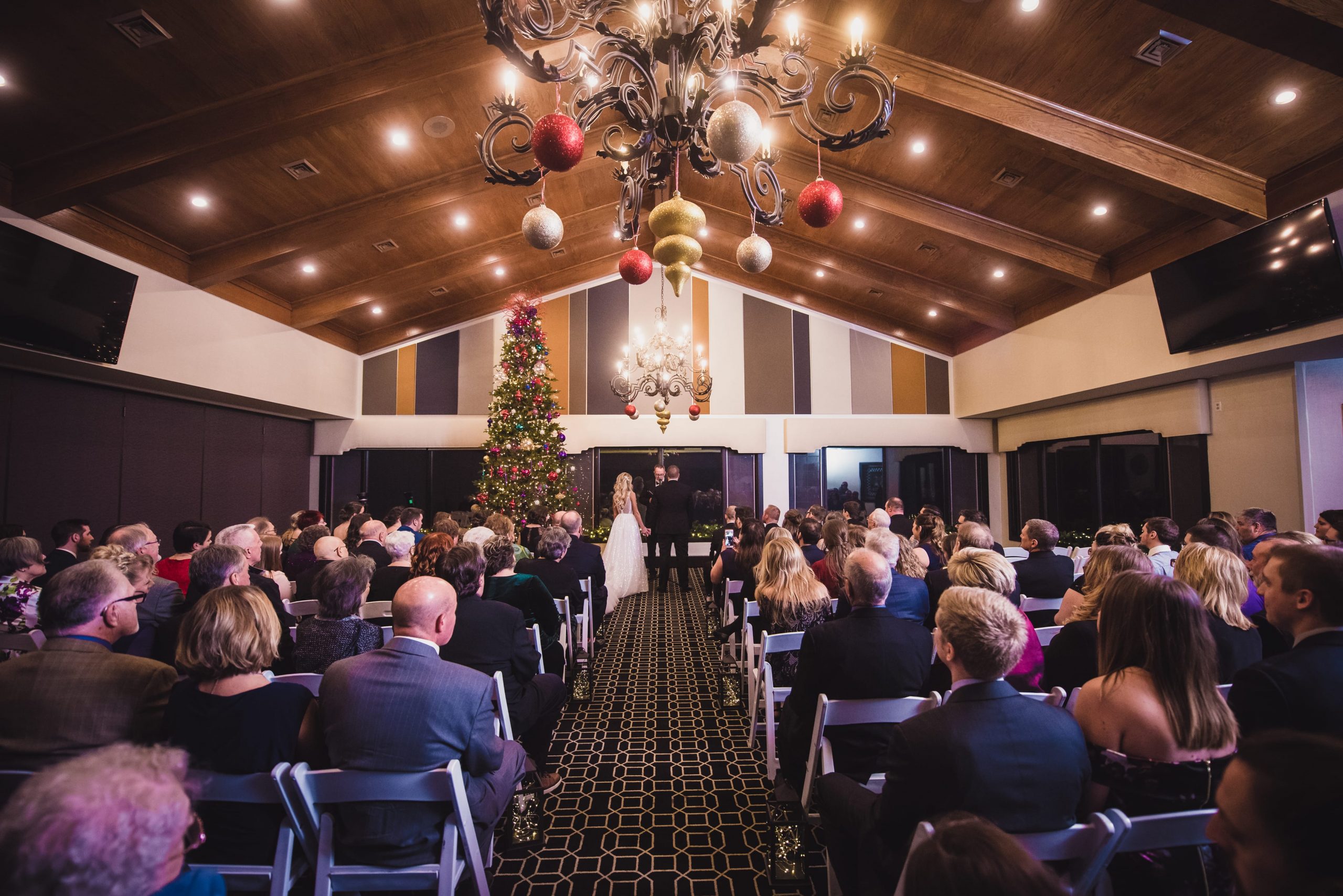 wedding ceremony at Christmas time