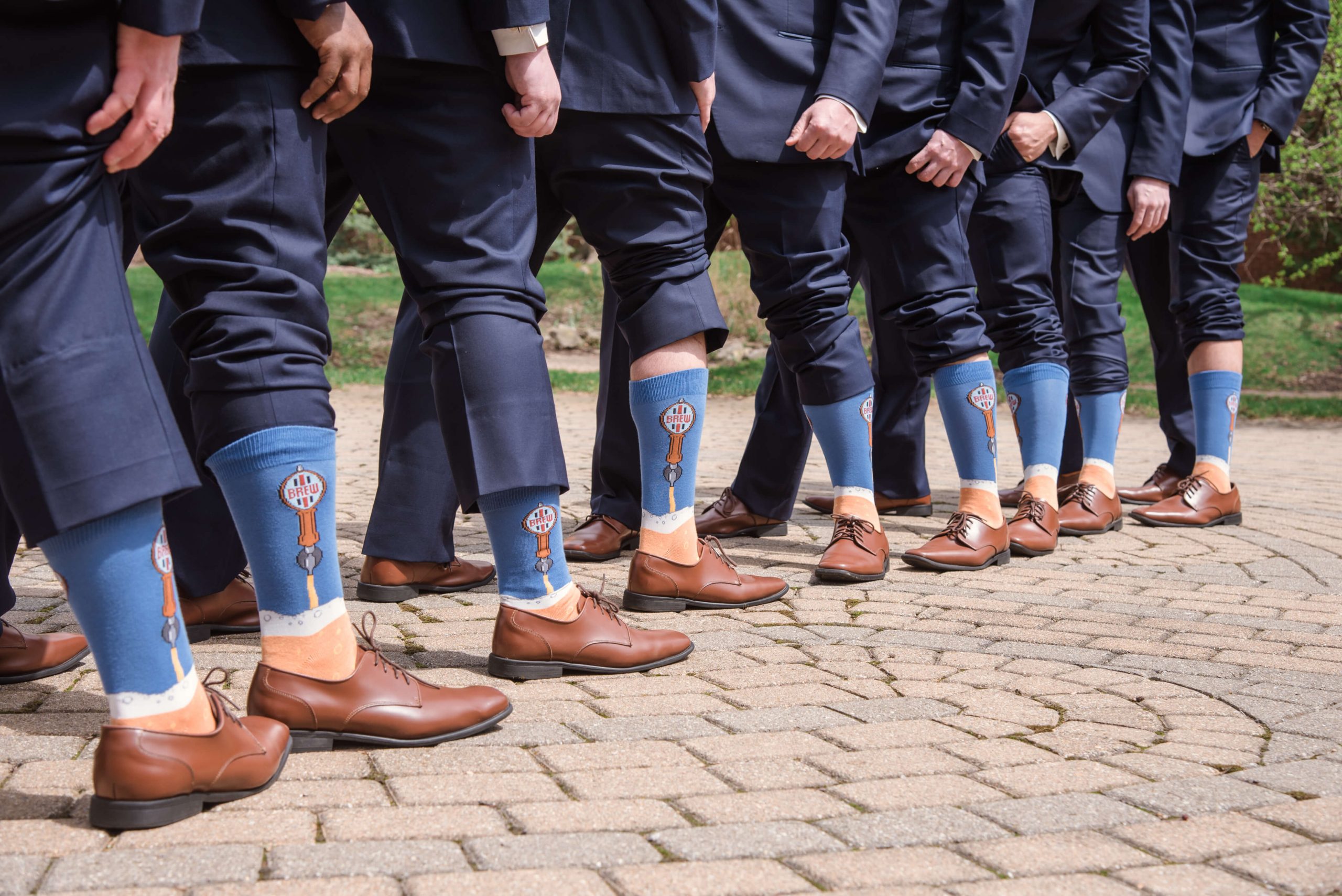 groomsmen wearing matching socks