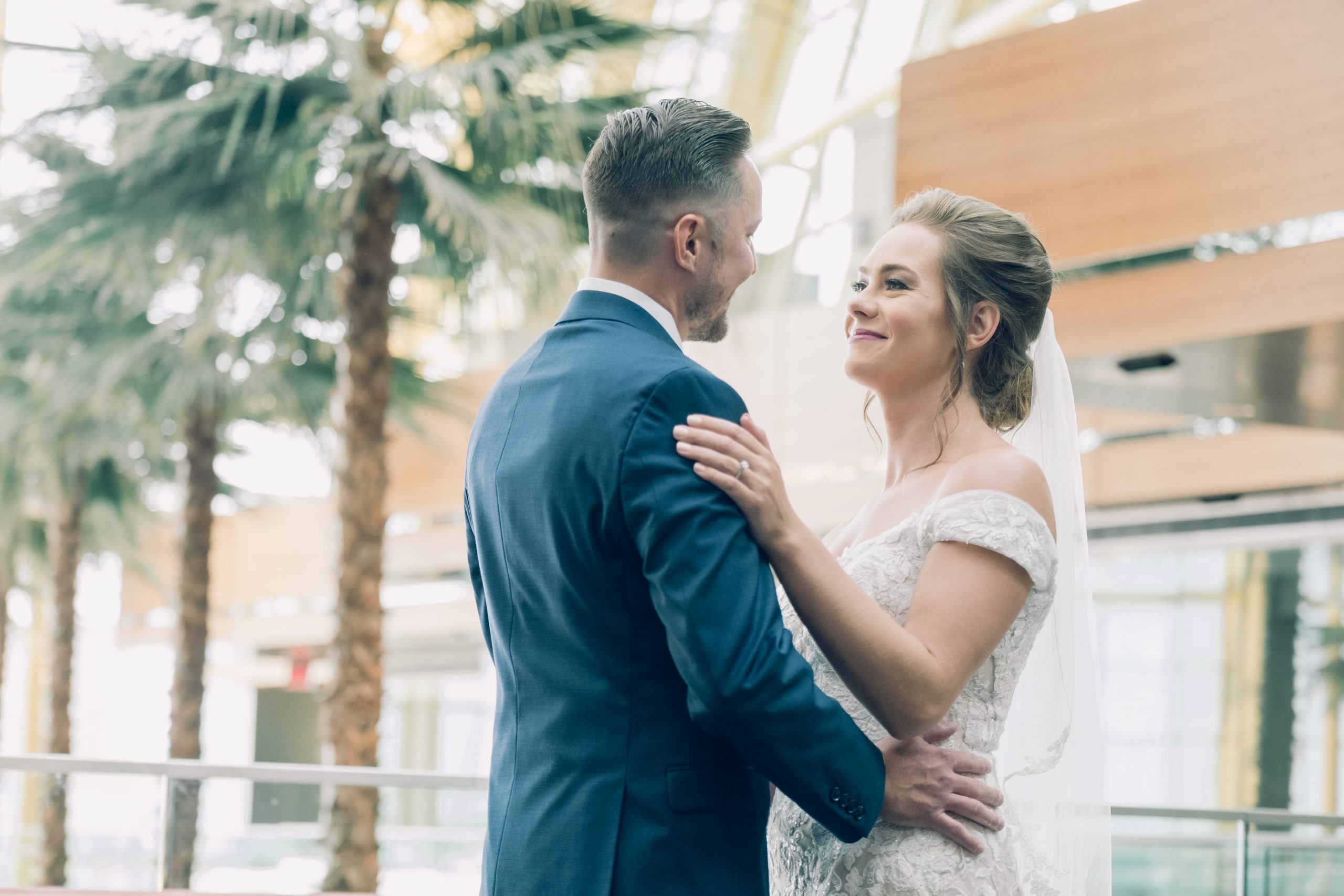 bride and groom's reaction to first look