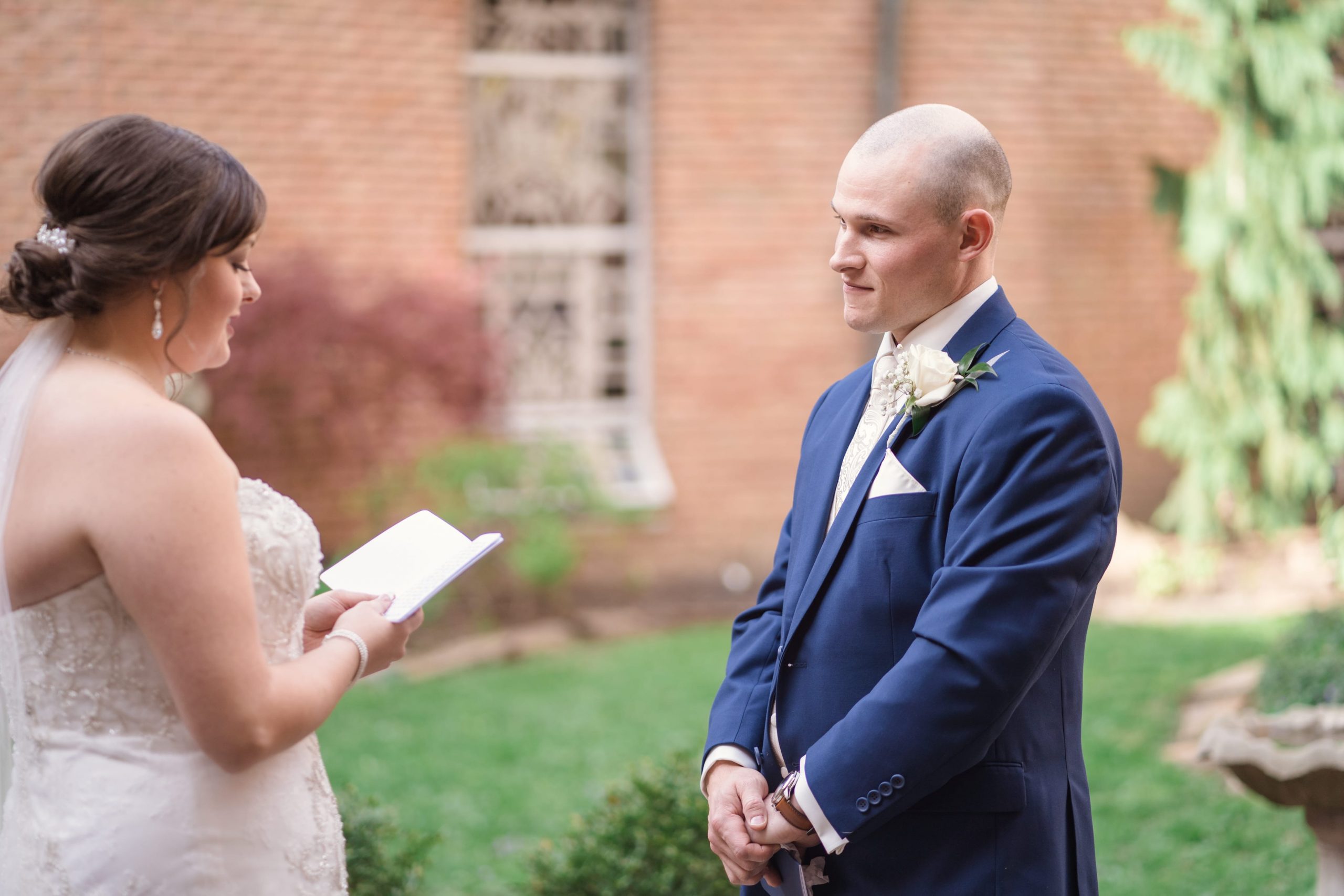 bride reading vows