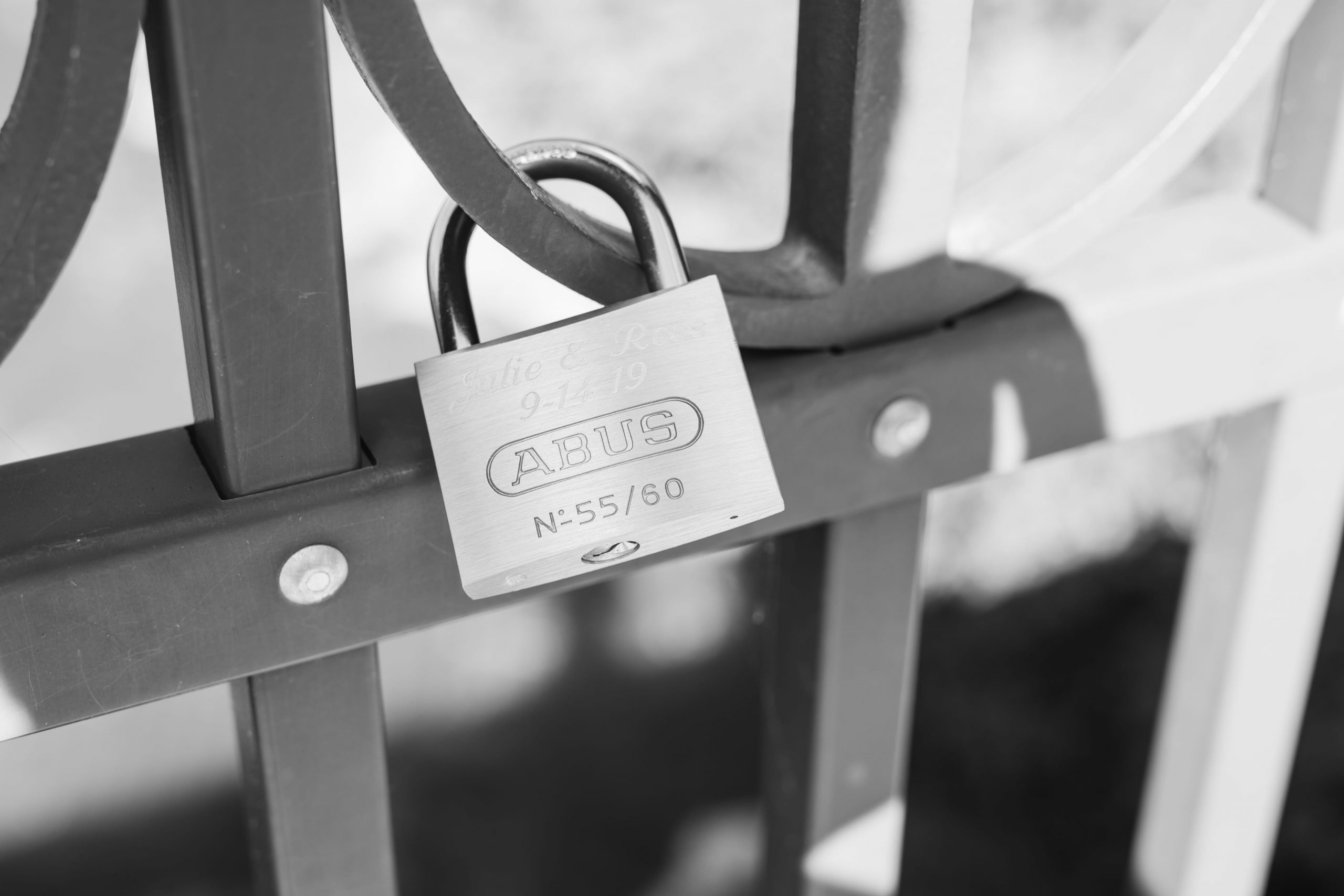 wedding lock on a fence