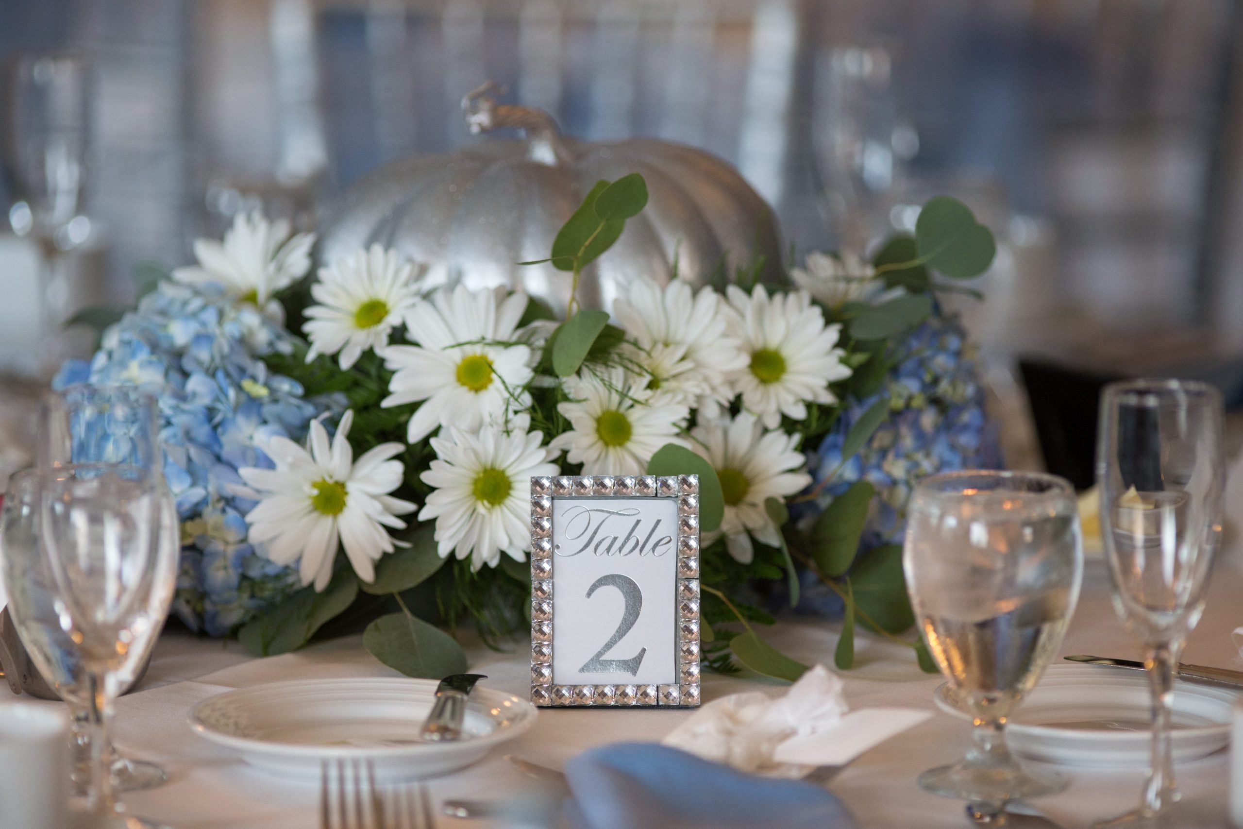 table number in silver frame