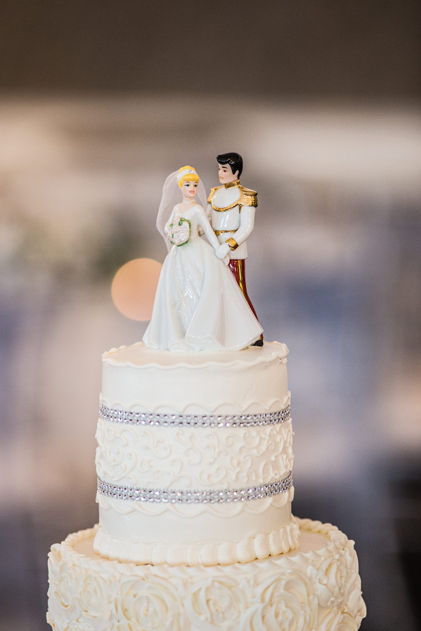 cinderella & prince charming wedding cake topper