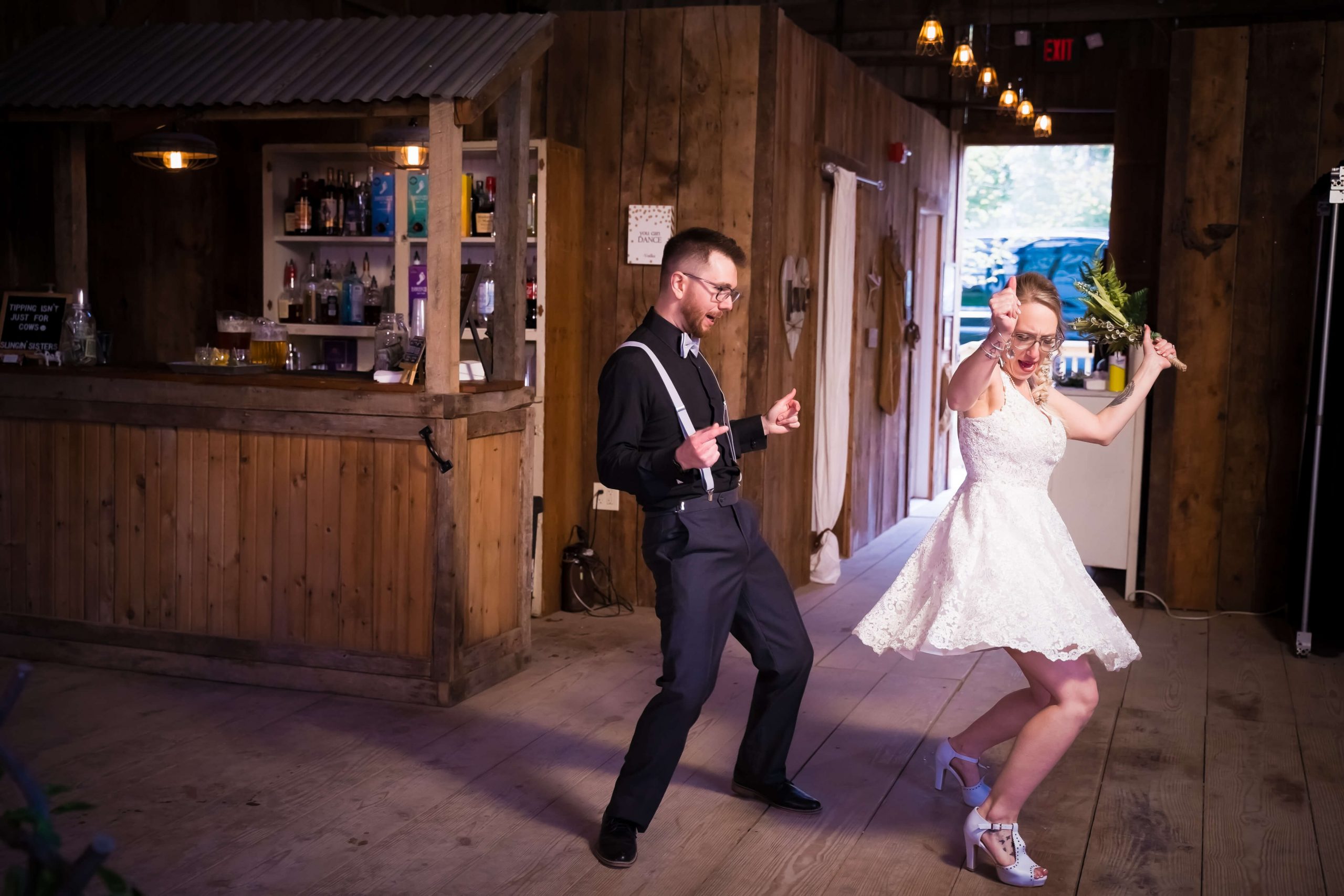 bride and groom dancing wedding reception