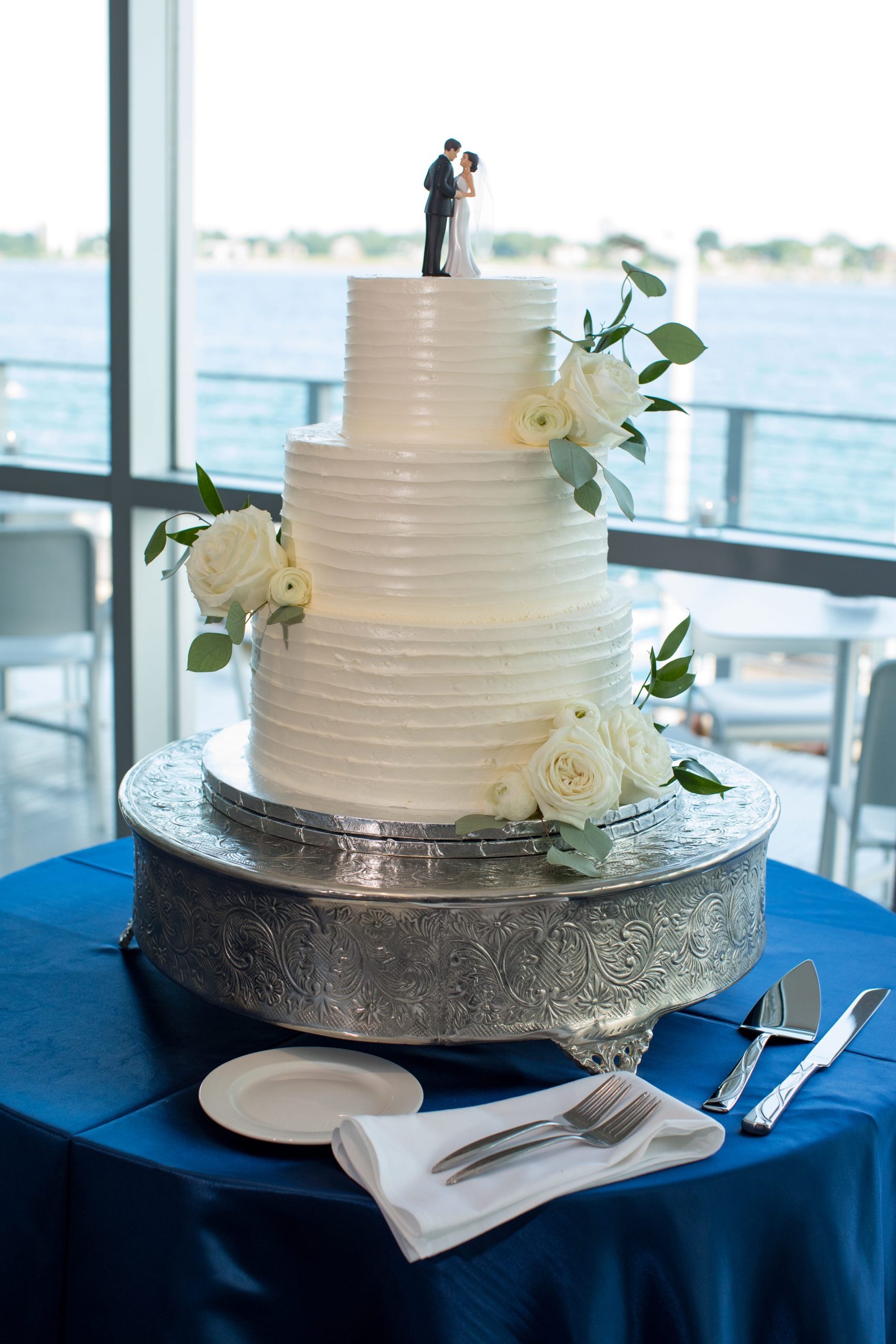 simple white wedding cake