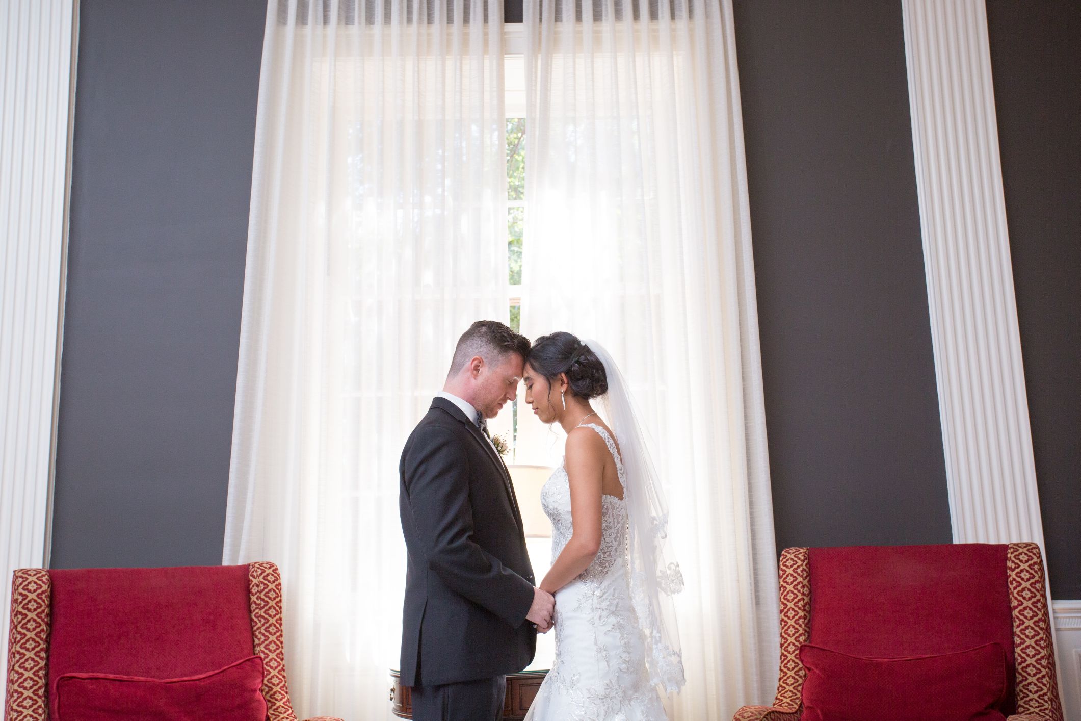 bride and groom at dearborn inn