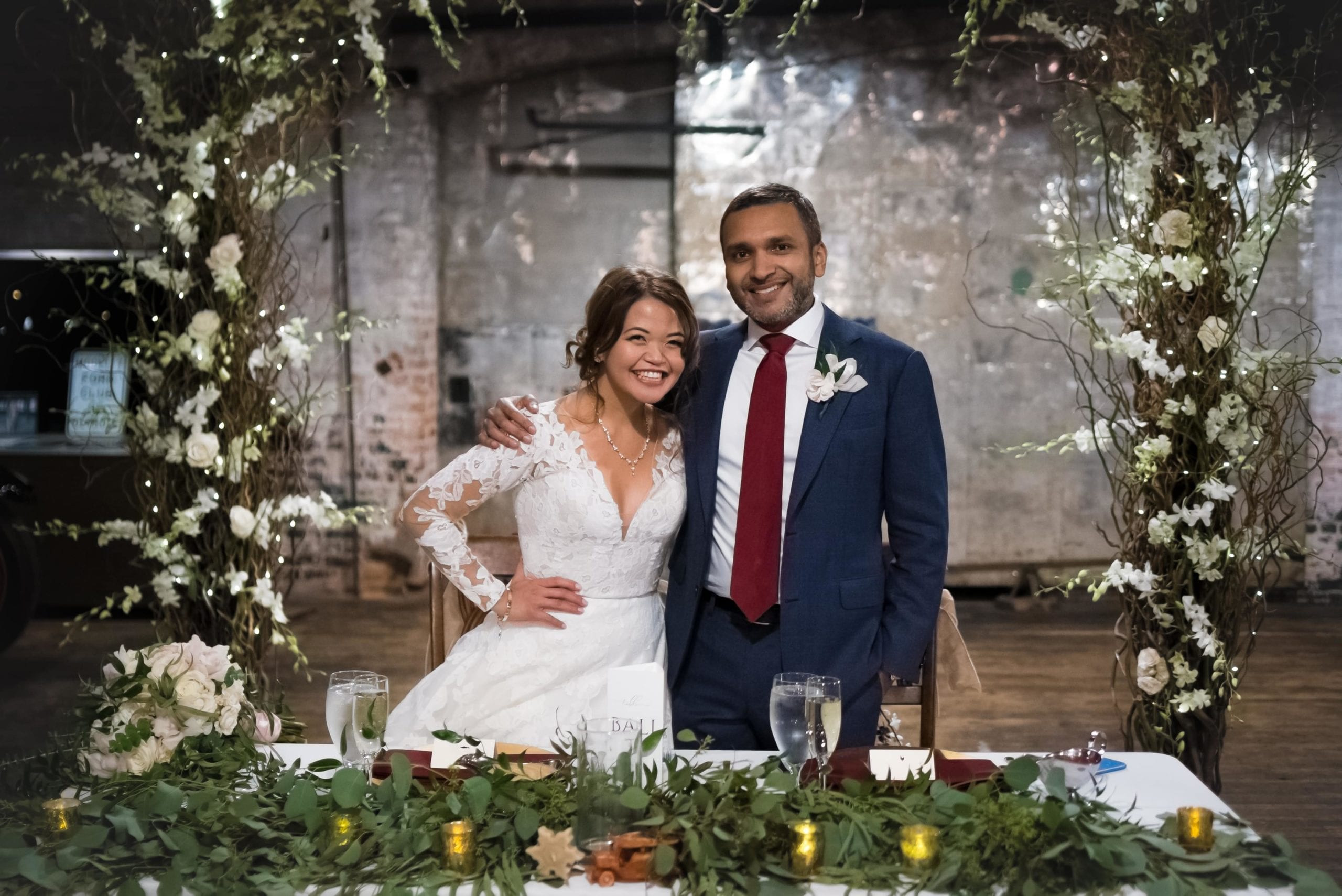 bride and groom at Ford Piquette Avenue Plant