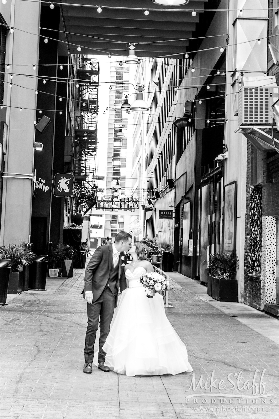 bride and groom at the belt