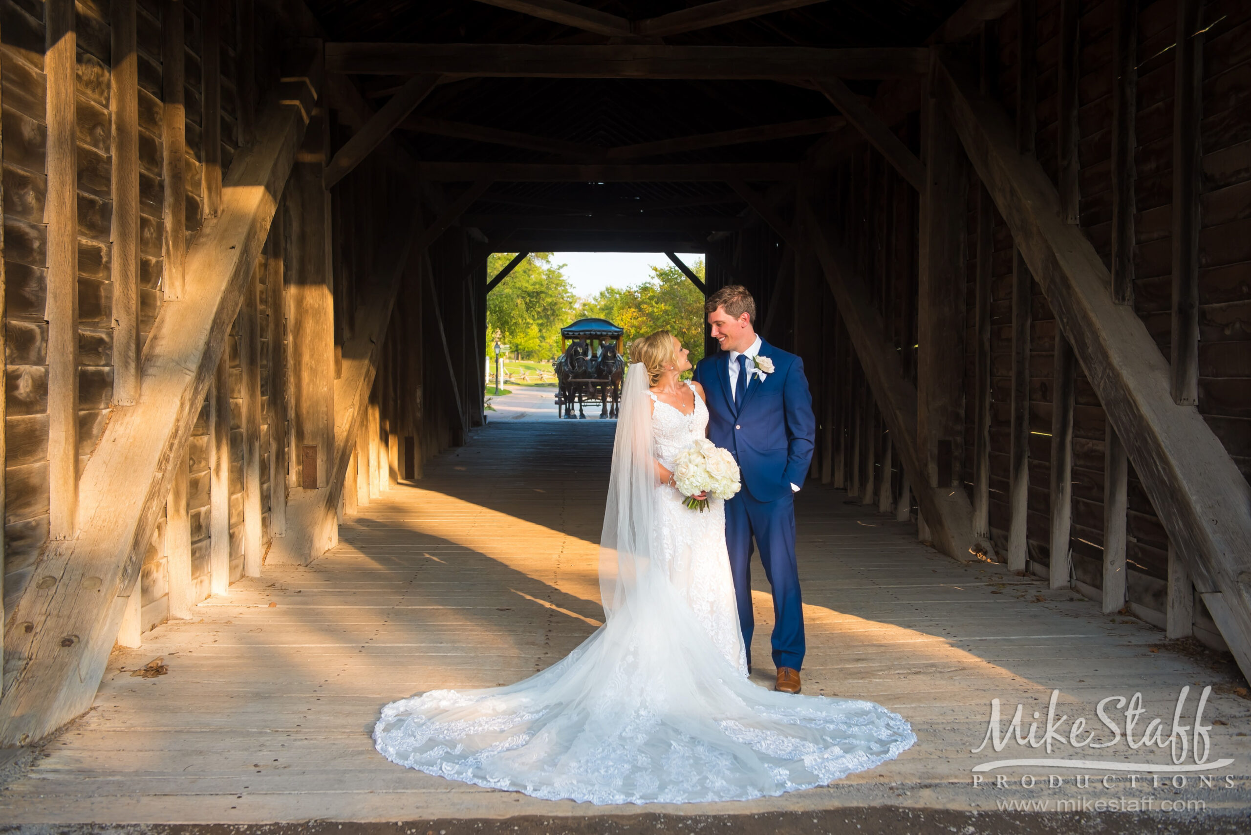 bride and groom in henry ford tunnel