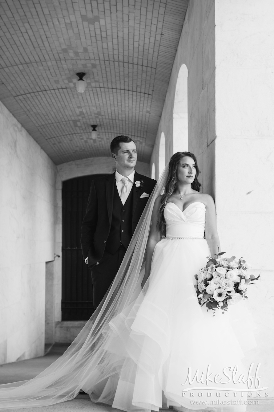 Bride and groom portrait at DIA