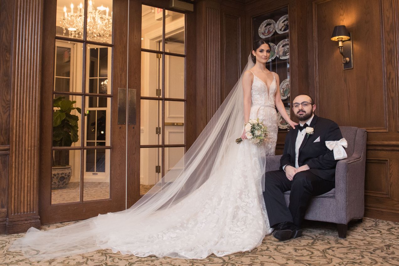 bride and groom traditional portrait