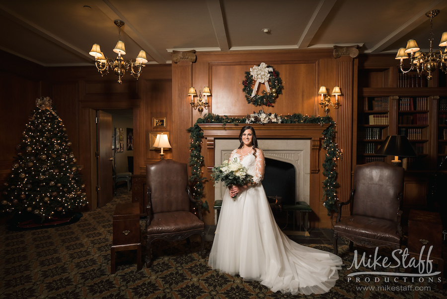 christmas mantel bride