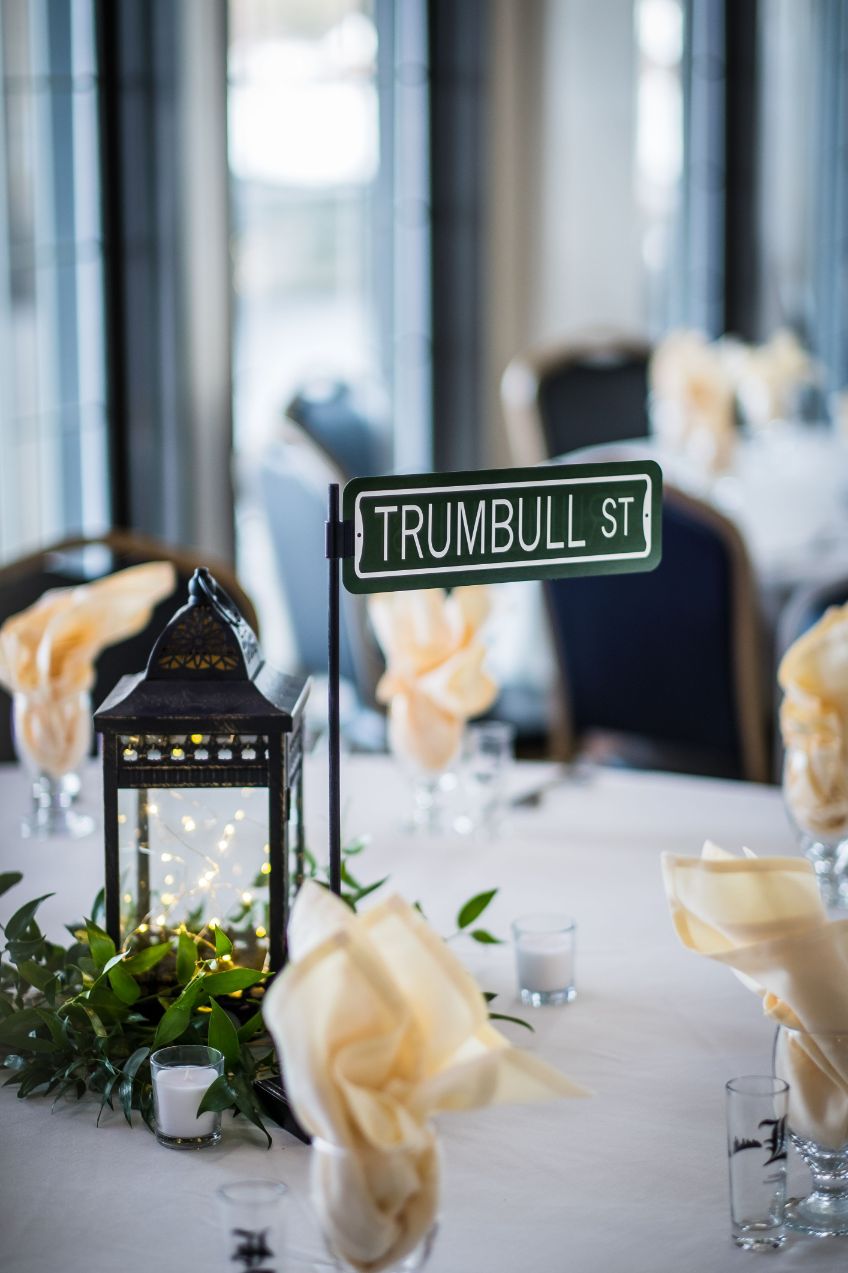 detroit street sign centerpieces