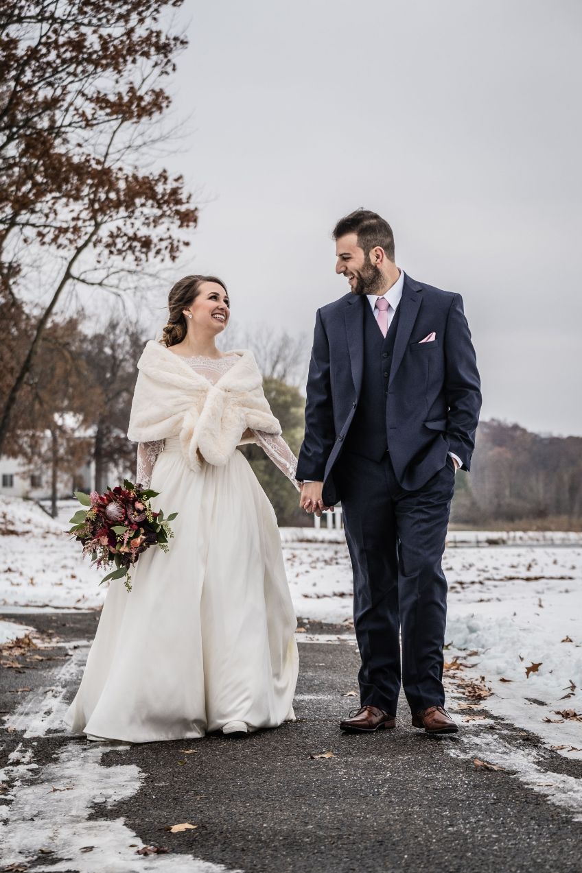 mary paige and sal walking in winter