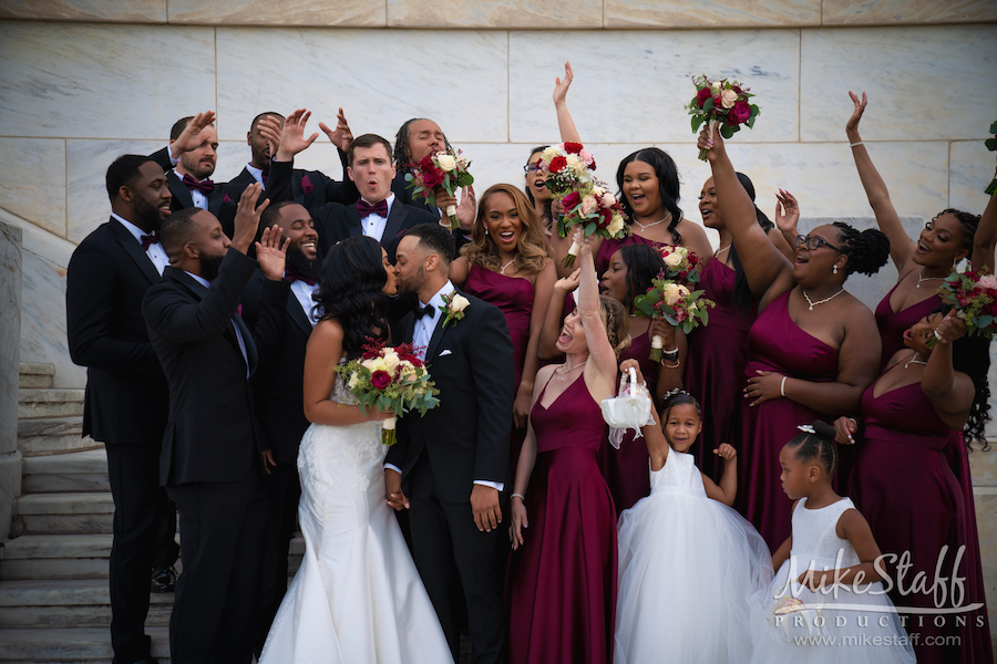 dezarae and charles bridal party at DIA