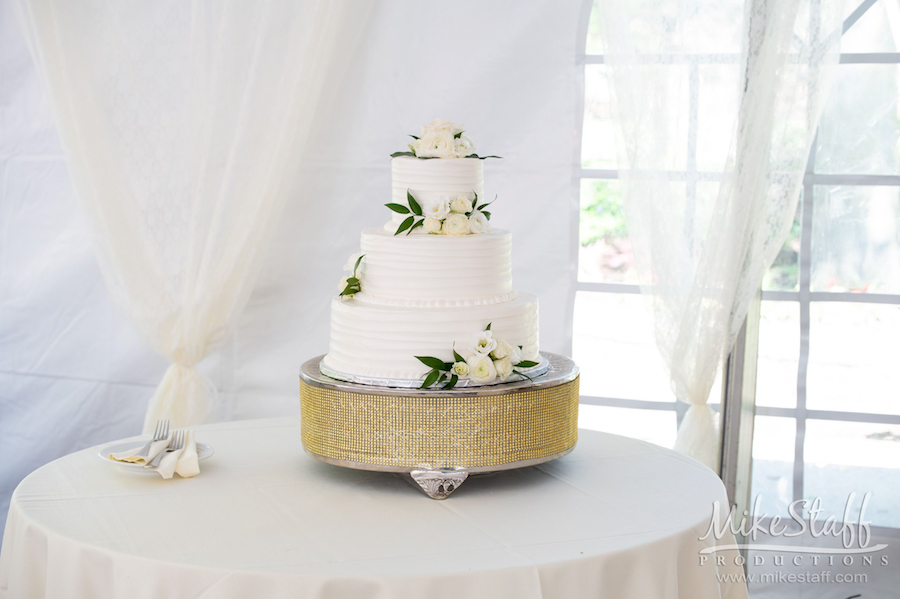 three tiered wedding cake