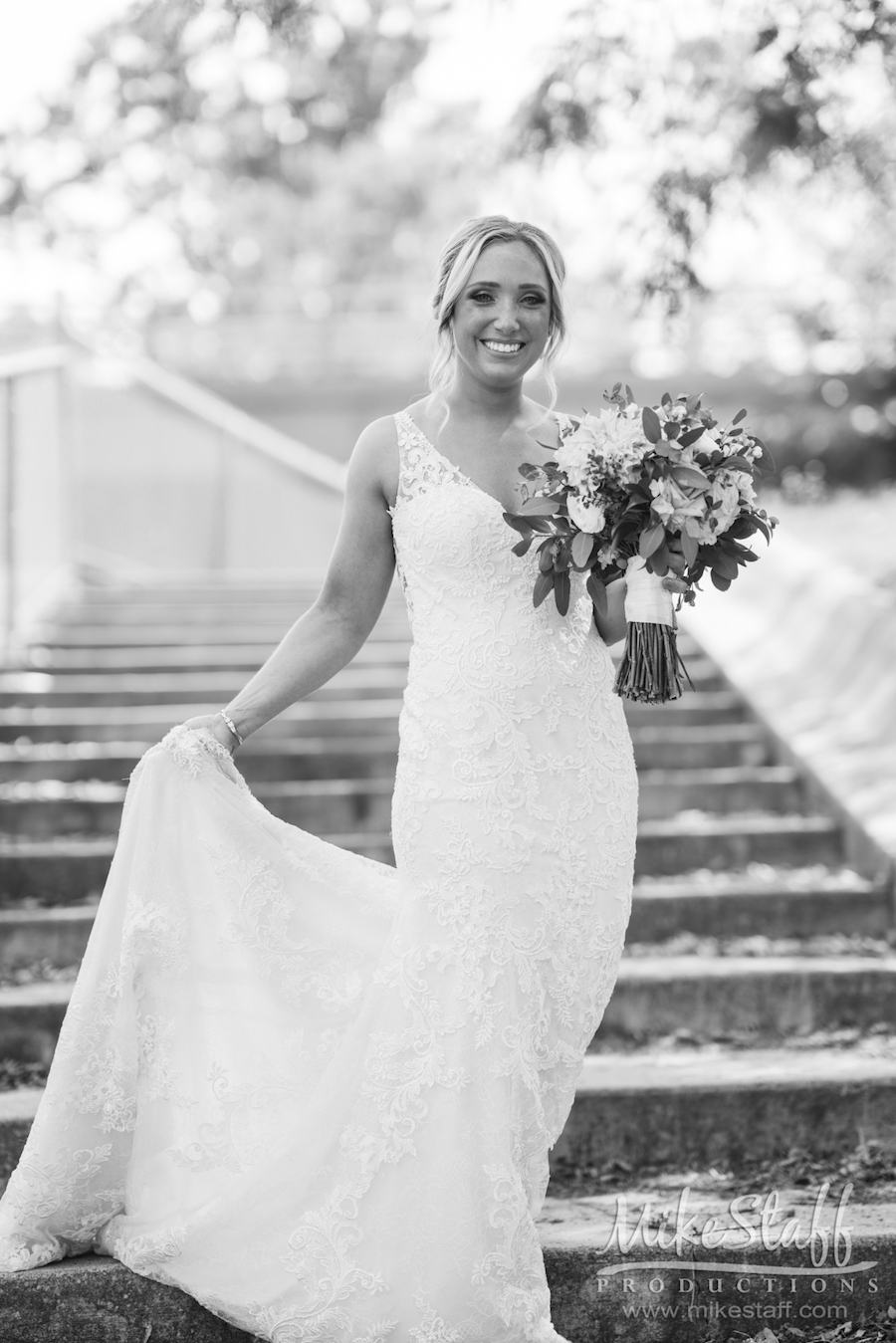 bride on stairs