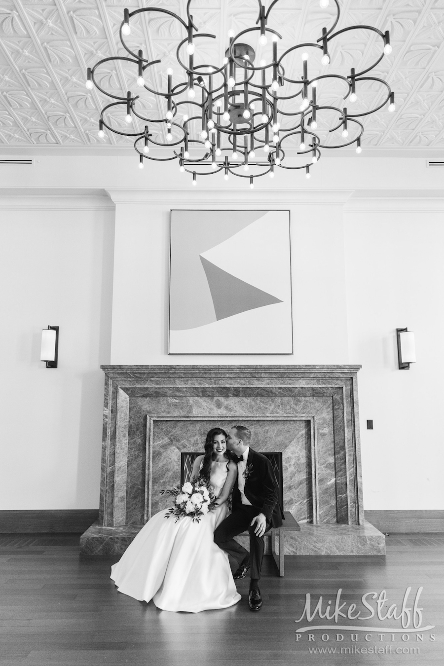 Shinola Hotel lobby wedding photography