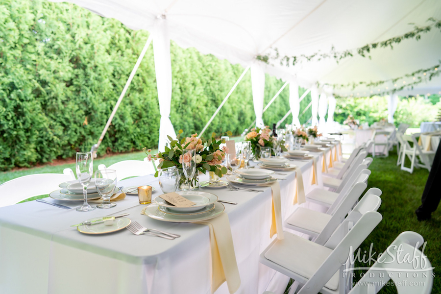 reception tables outside