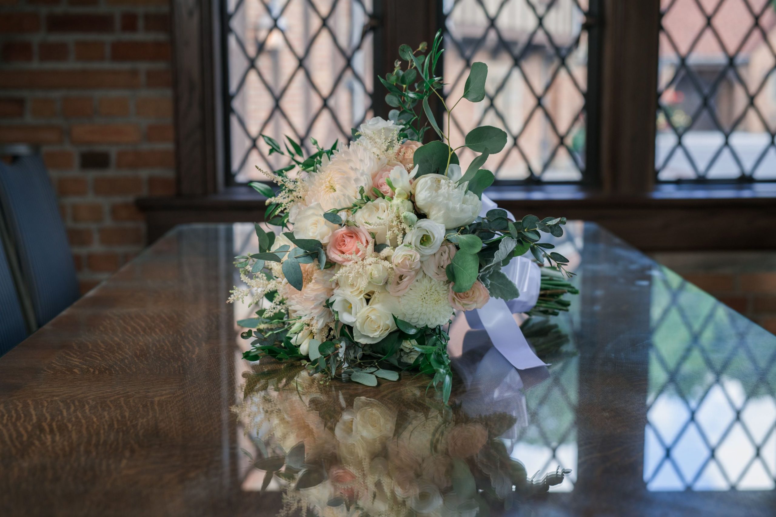 pink and ivory bridal bouquet