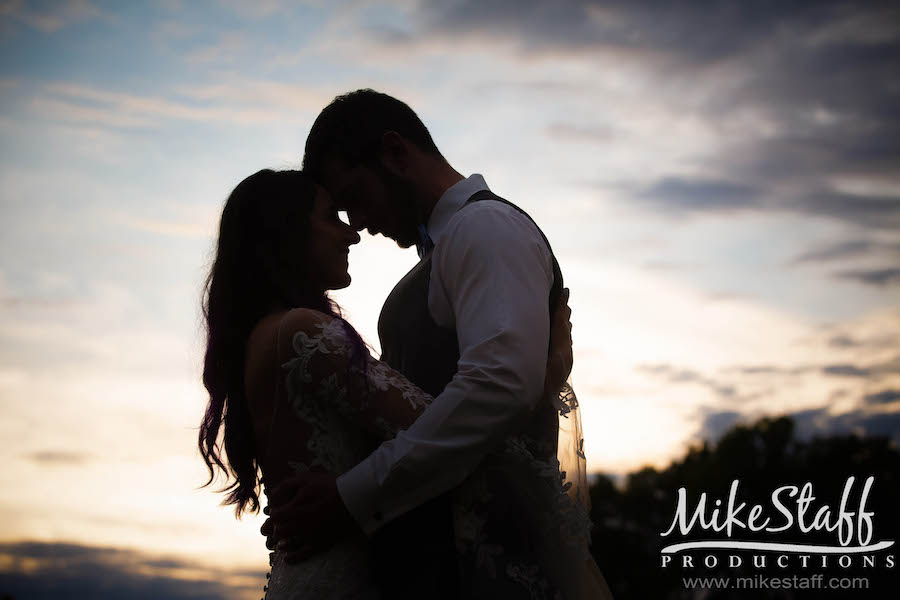 shadow of bride and groom