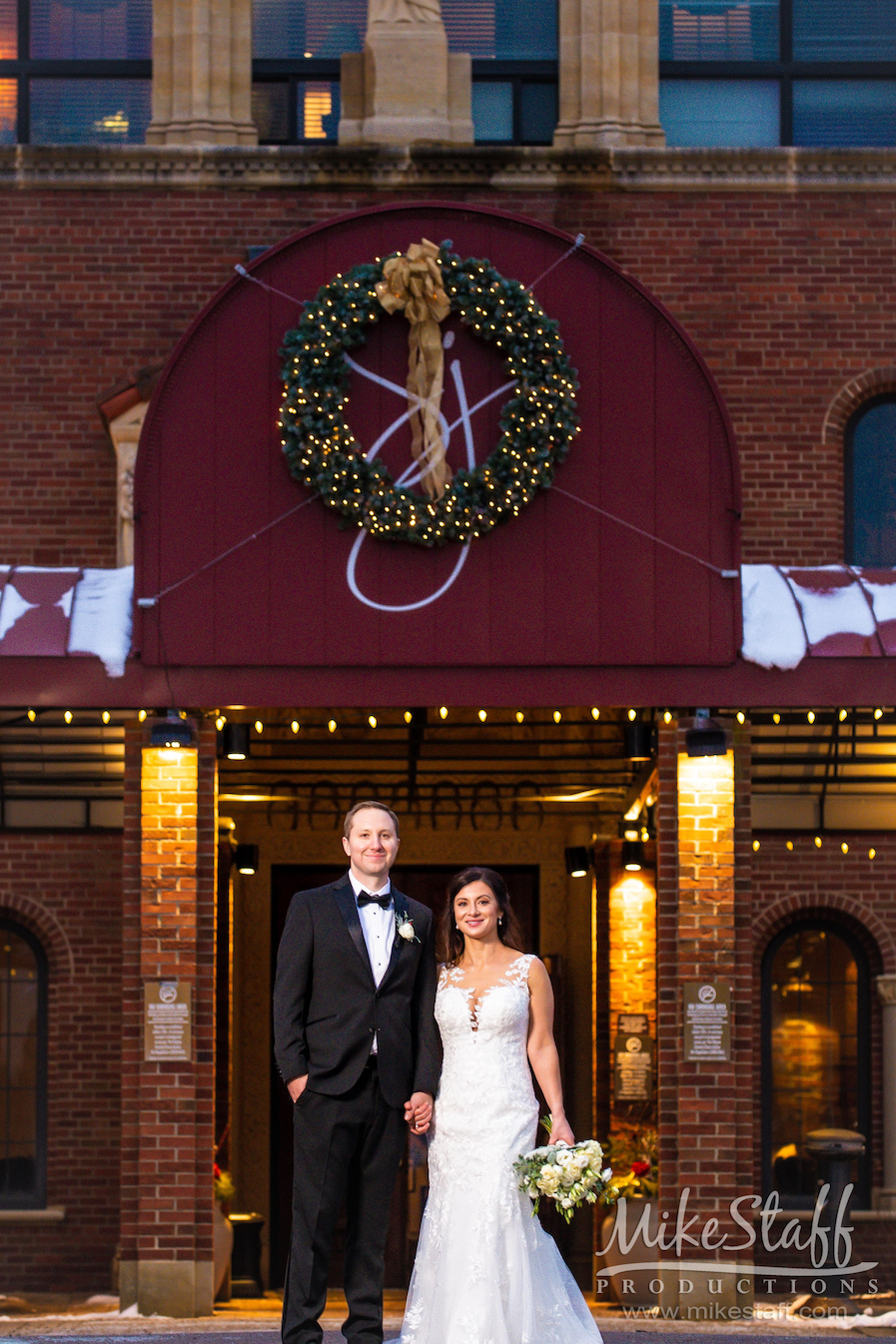 Stephanie & Michael outside Inn at St John's