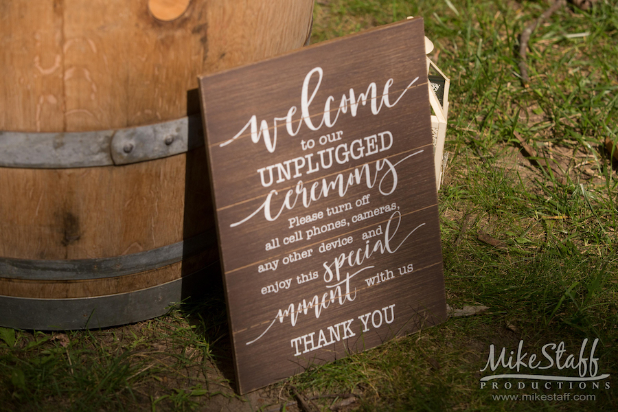 Unplugged ceremony sign