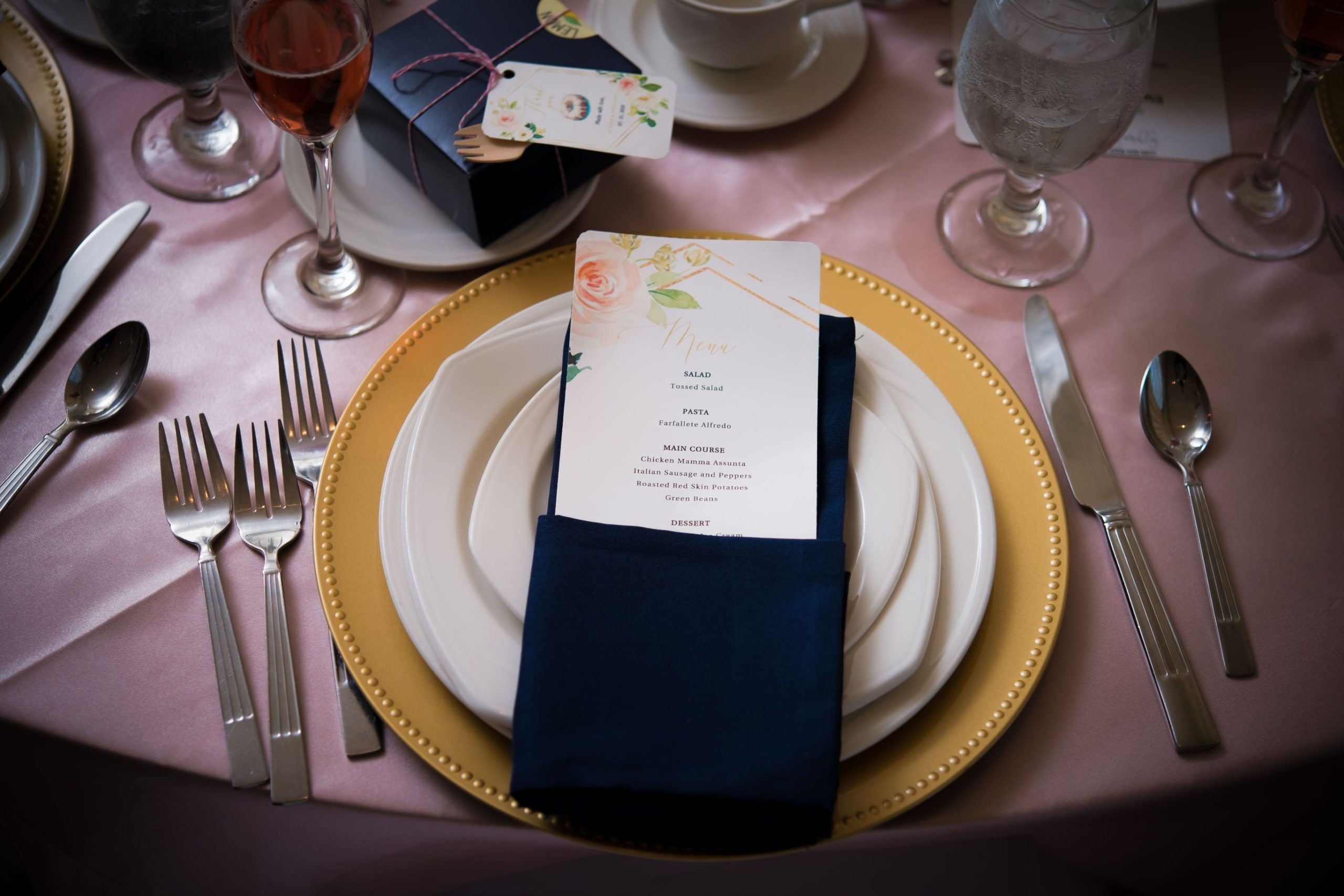 wedding table setting at palazzo grande