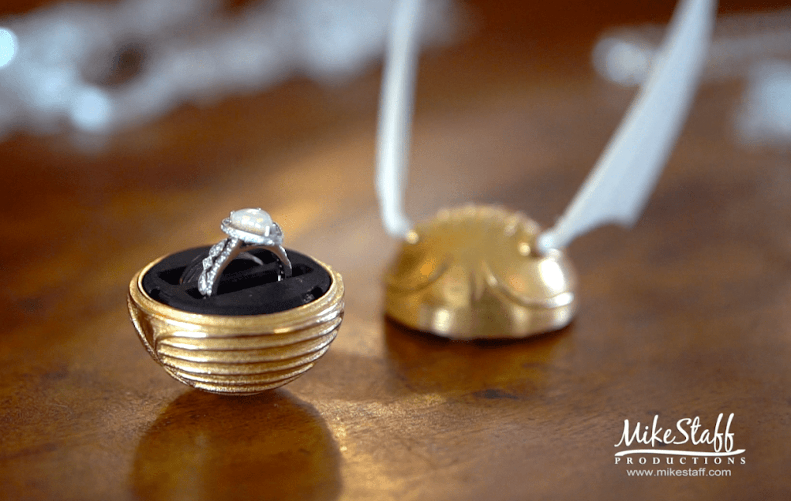 golden snitch wedding ring box